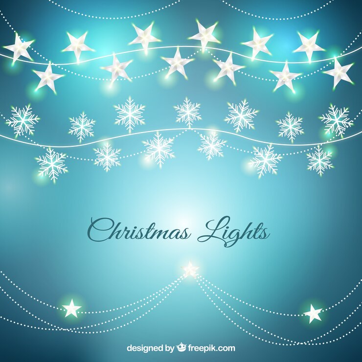 Free Vector star shaped christmas light background