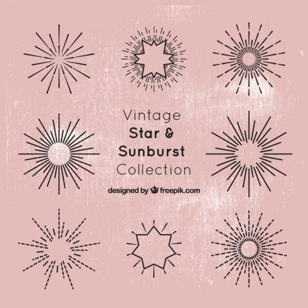 Free vector star and sunburst collection