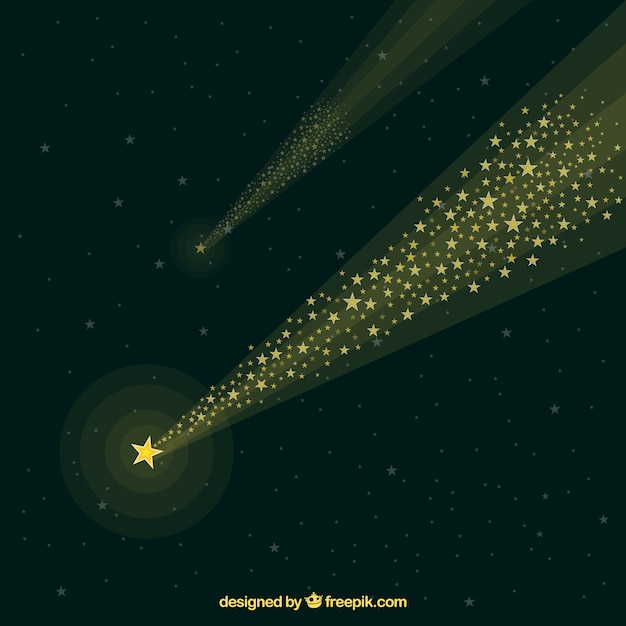 Free vector star trail background in space