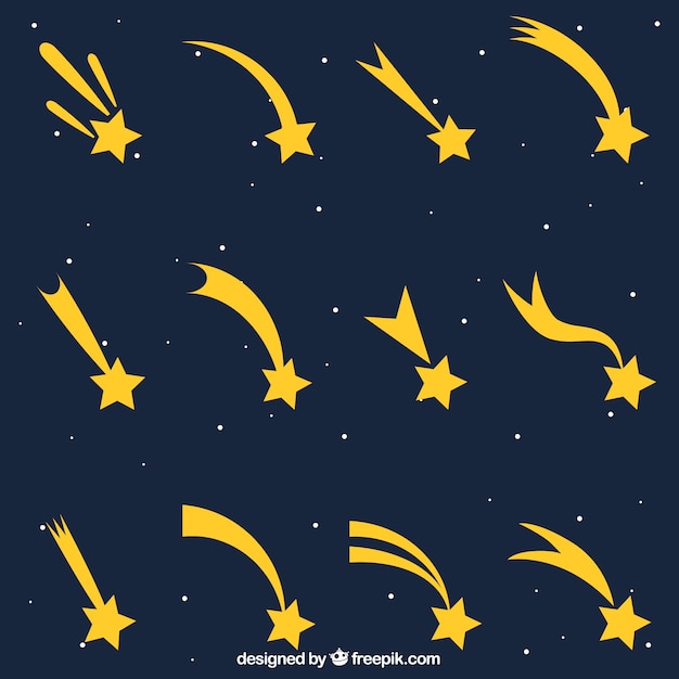 Free vector star trail collection