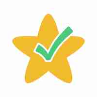 Free vector star with check mark set