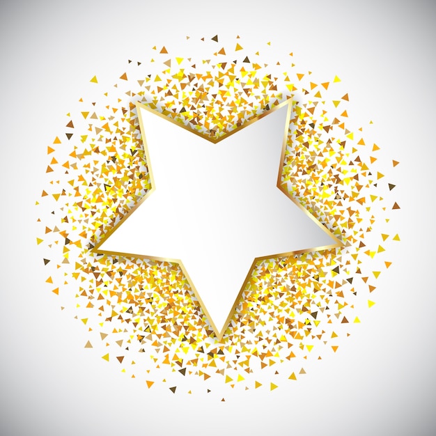 Light gold glitter confetti background. 3d stars. 3442665 Vector Art at  Vecteezy