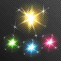 Free vector starburst light effect transparent image