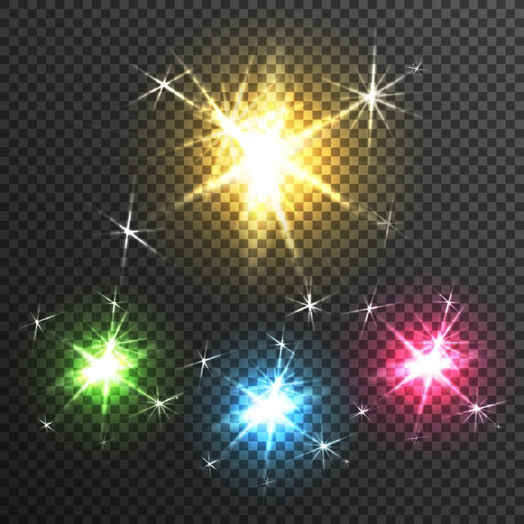 無料Vector スターバーストライト効果透明画像