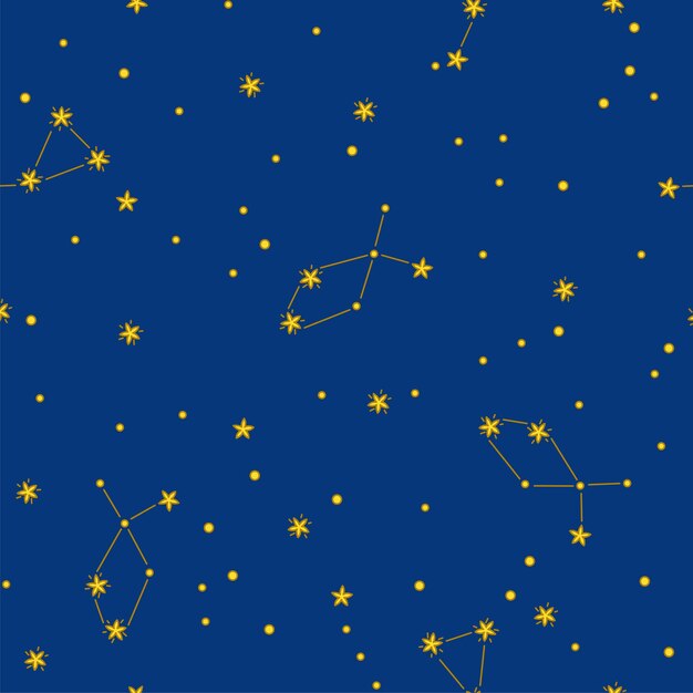 星や星座かわいい背景 プレミアムベクター