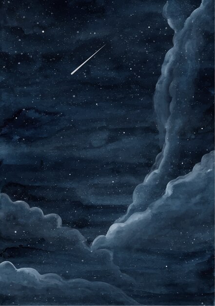Download Premium Vector Starry Night Sky Watercolor Background
