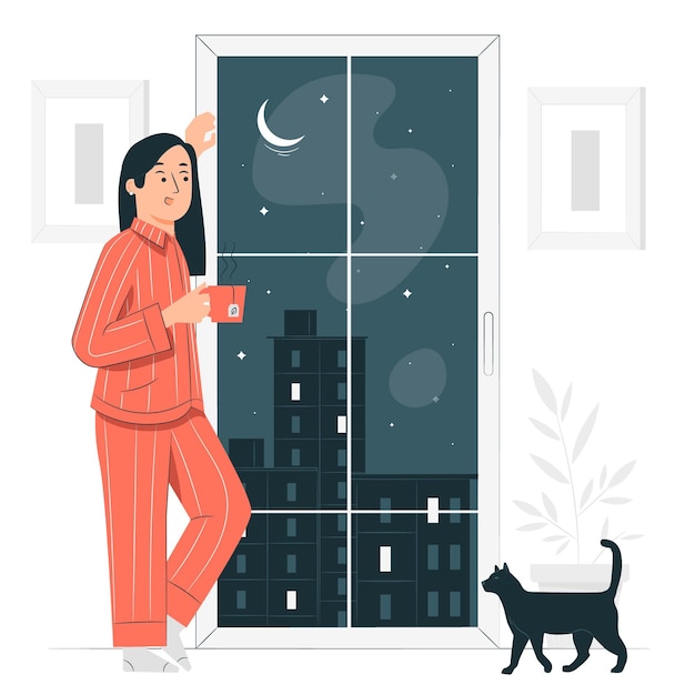 Starry window concept illustration