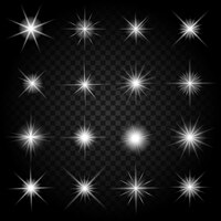 Stars bursts with sparkles and glowing light effects.  bright set, burst firework twinkle,