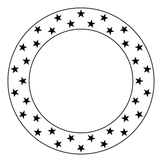 Stars circle frame