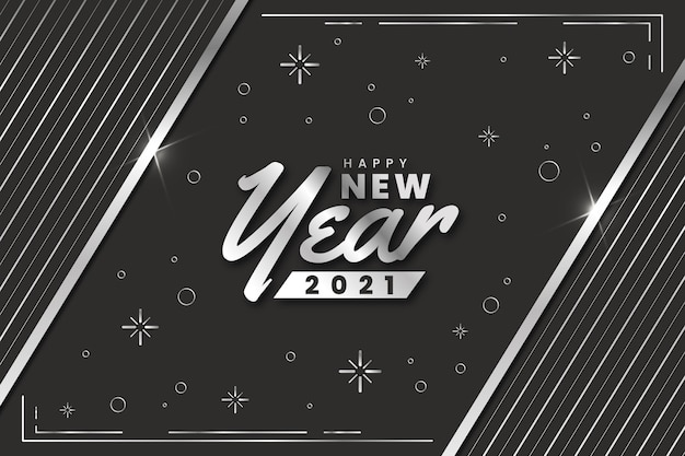 Free vector stars and dots silver happy new year 2021