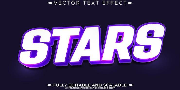 Free Vector stars editable text effect editable space and galaxy text style