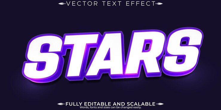Free Vector stars editable text effect editable space and galaxy text style