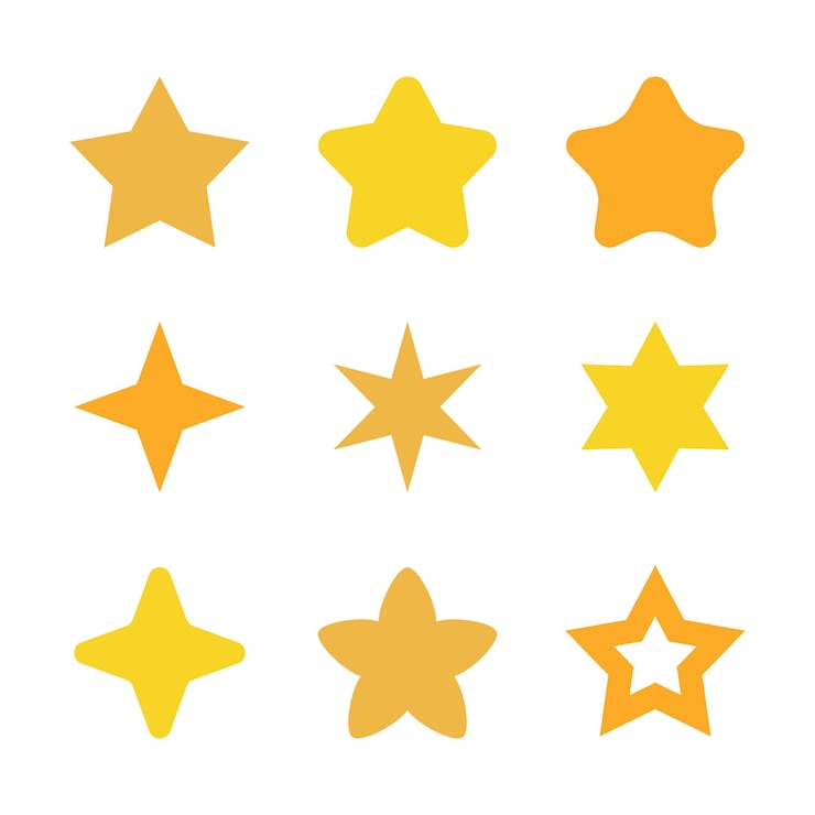 無料Vector スターフラットスタイルセット
