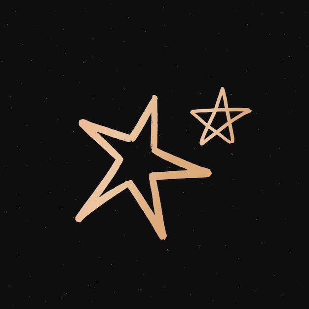 Free Vector stars gold  galaxy doodle sticker for kids