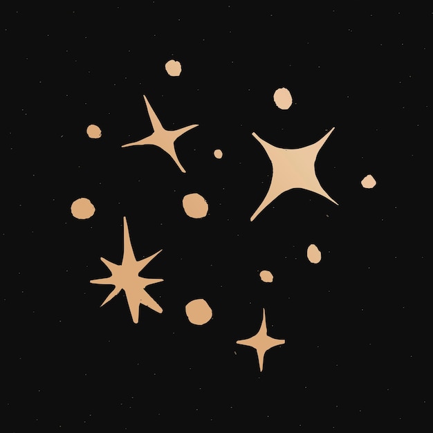 Vector Templates: Stars Gold Space Doodle Sticker