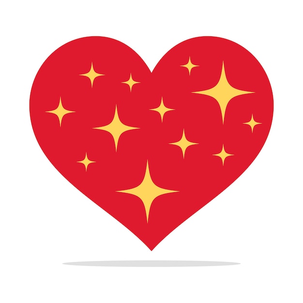 Vettore gratuito stars inside heart flat style (stelle all'interno del cuore)