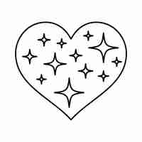 Free vector stars inside heart outline