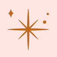 Free vector stars vector sparkling icon in flat brown style on pink background