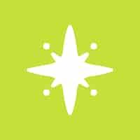 Бесплатное векторное изображение Звезды вектор сверкающие значок в строгом стиле на зеленом фоне