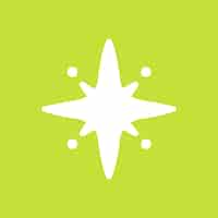 Free vector stars vector sparkling icon in simple style on green background