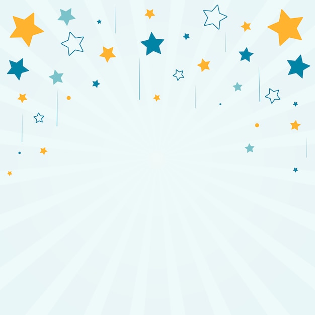 Free vector stars with sunburst background