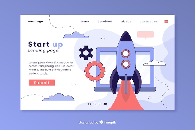 Start-up business landing page