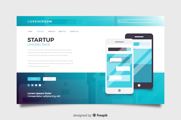 Start up landing page template