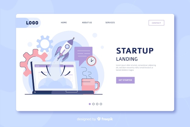 Start up landing page template