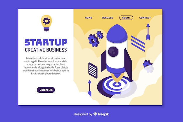 Startup creative business landing page