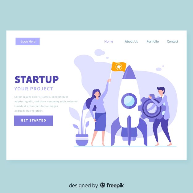 Startup landing page template