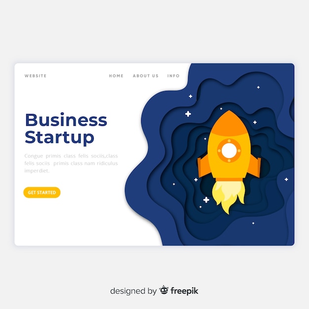 無料ベクター スタートアップランディングページ