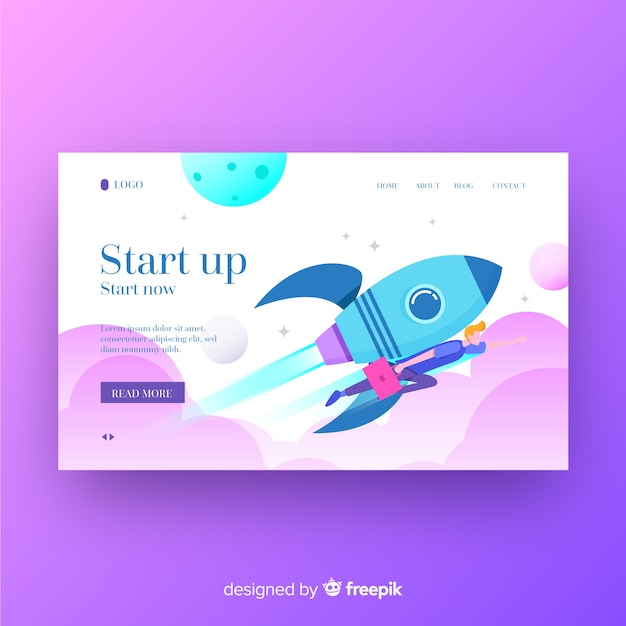 Startup landing page