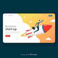 Free vector startup landing page