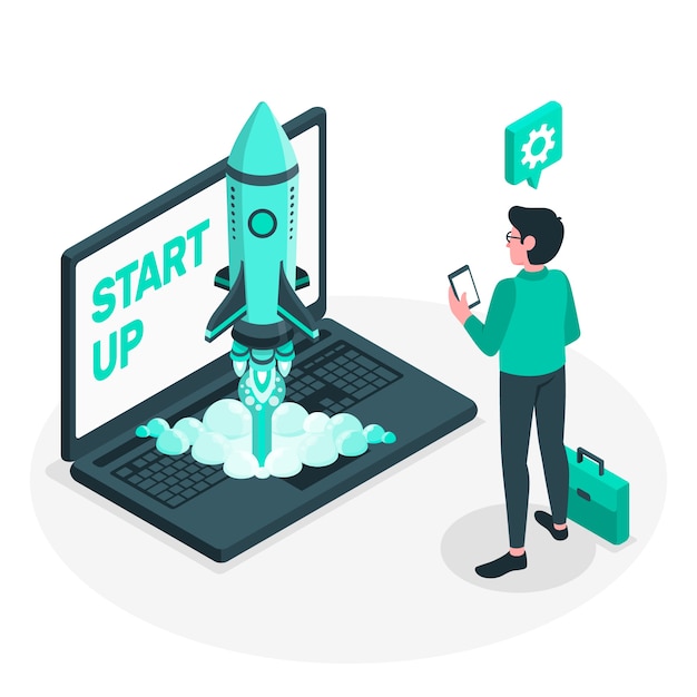 Startup life concept illustration