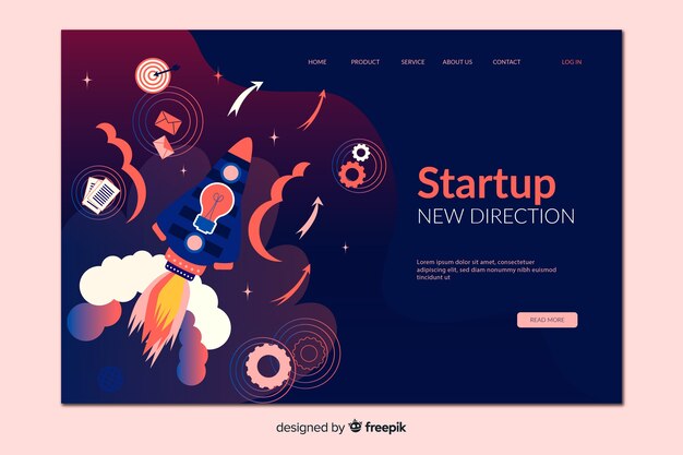 startup new direction landing page