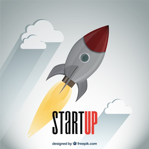 Vettore gratuito razzo startup