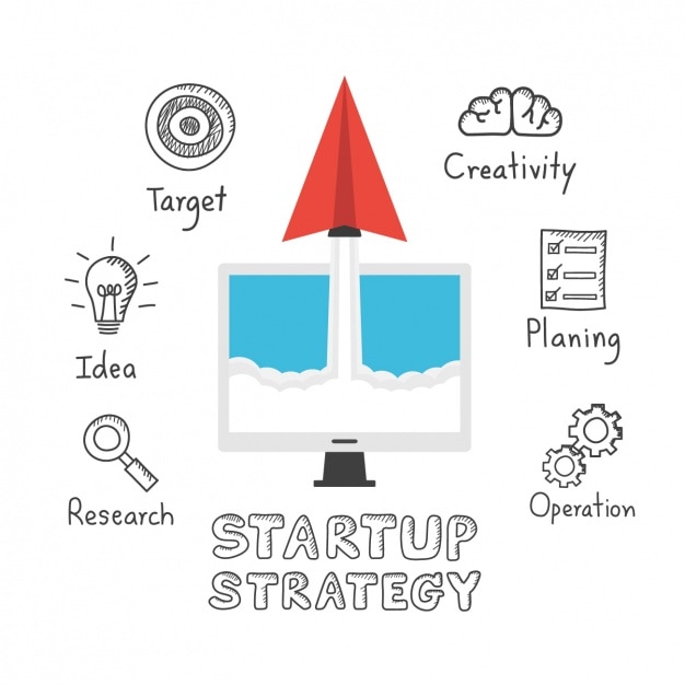 Free vector startup strategy icons