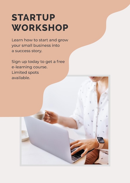 Free vector startup workshop poster template