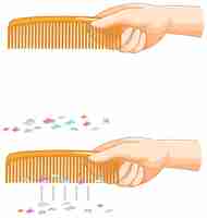 Free vector static electricity with comb and paper