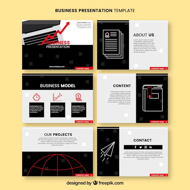 Free vector stationery business presentation template