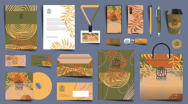 Stationery design set in editable vector format