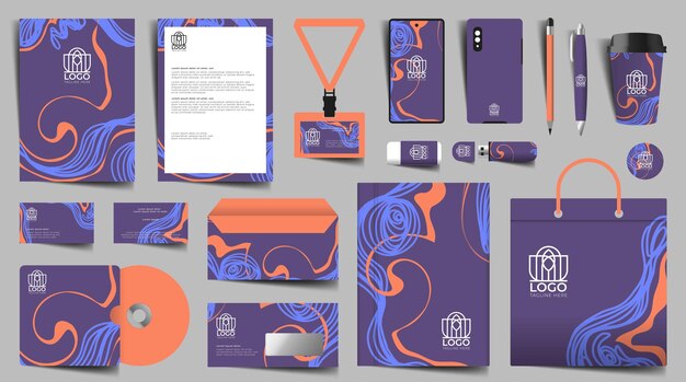 Stationery design set in vector format