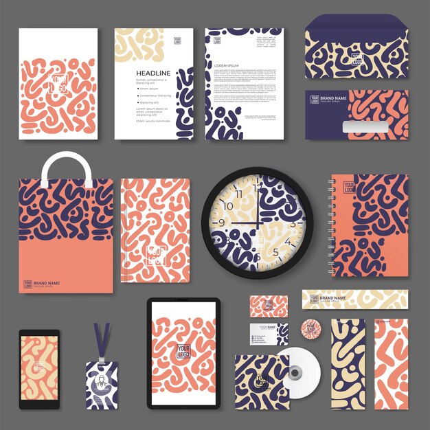 Stationery design set in vector format