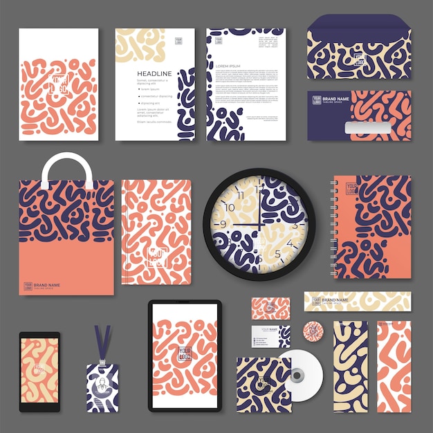 Stationery design set in vector format