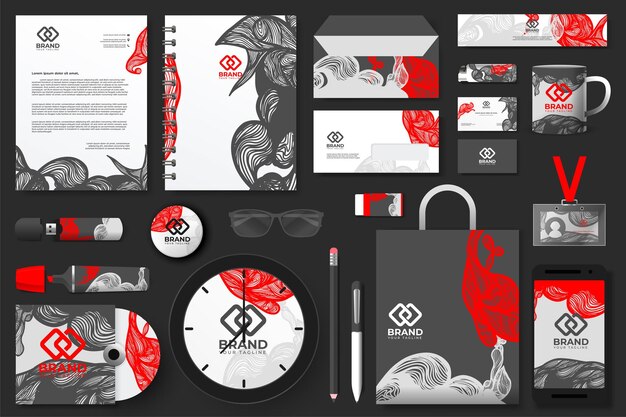 Stationery design set in vector format