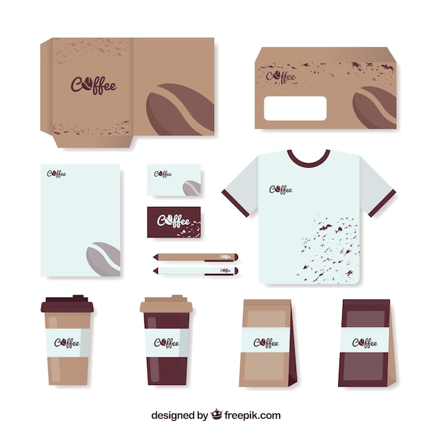 Stationery set and accessories for coffee shop
