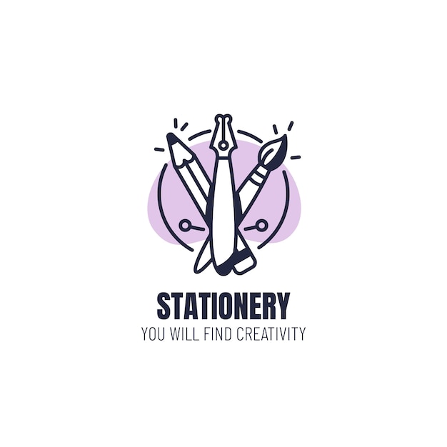 Free vector stationery store logo template design