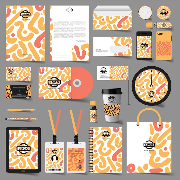 Free vector stationery template design business set