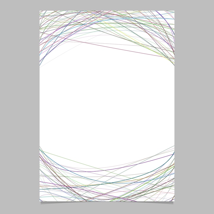 Free Vector stationery template with chaotic curved stripes - vector page design on white background