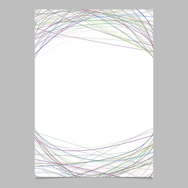 Stationery template with chaotic curved stripes - vector page design on white background